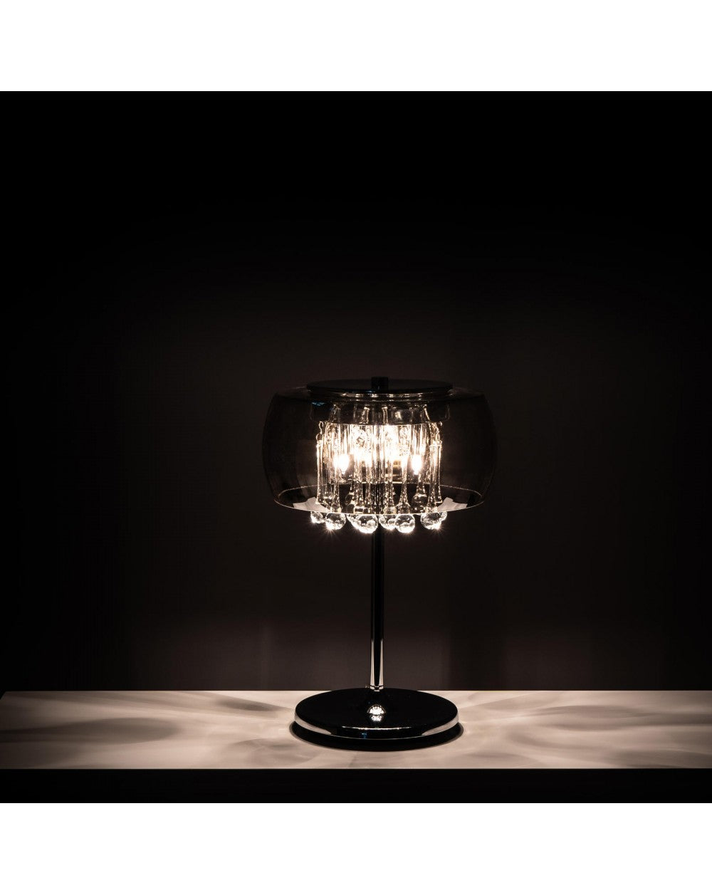 Lampada da tavolo Mirror in vetro e metallo grigio cromo STS
