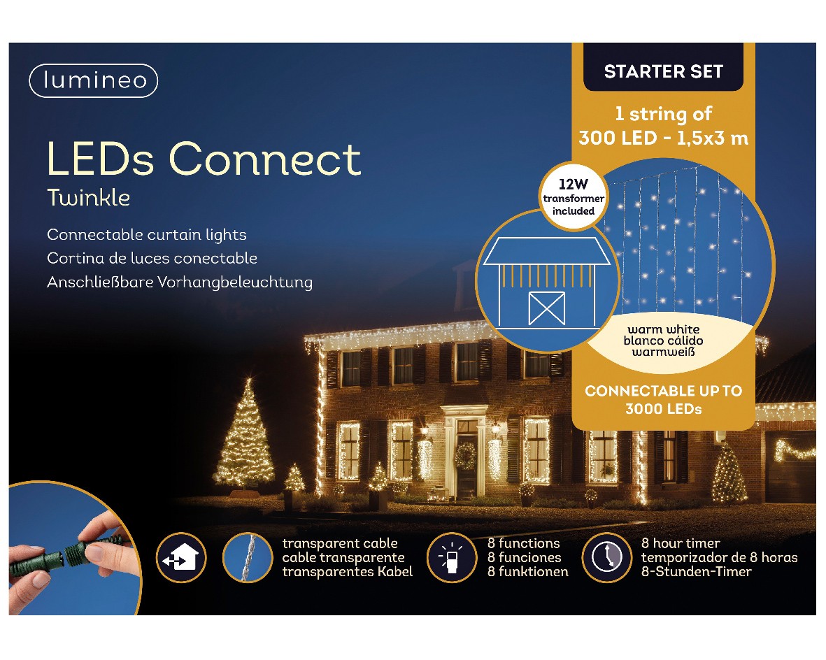 Tenda luci natalizia Curtain Twinkle Connect 300 led