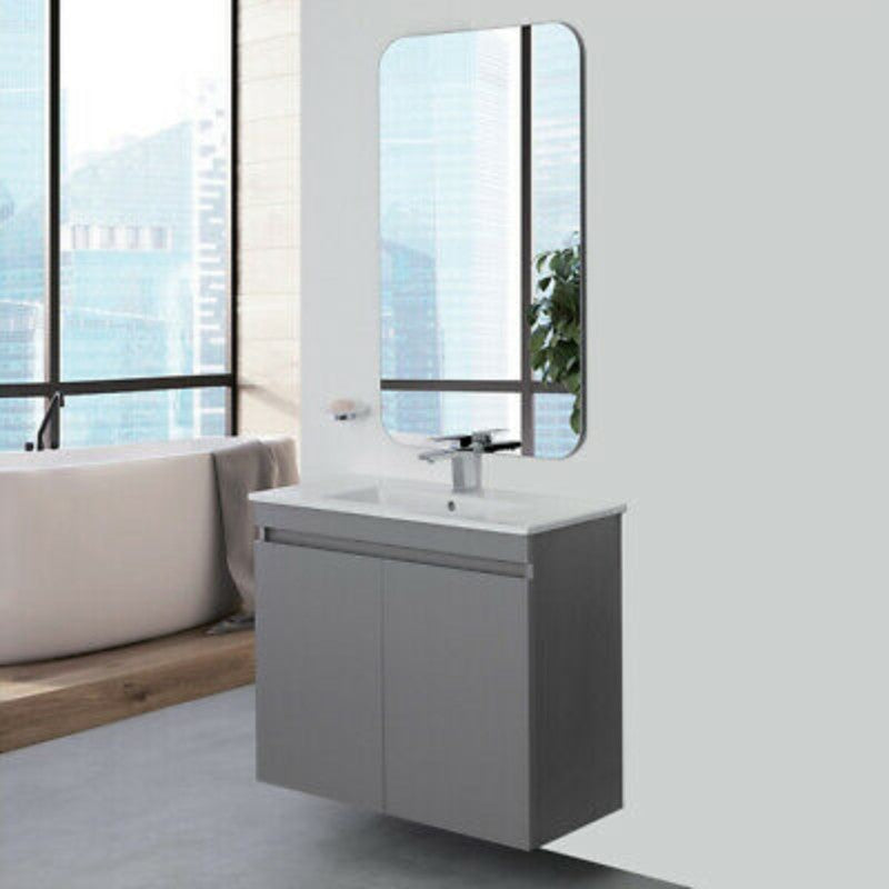 Composizione bagno a sospensione SLIM Linea Pastello colore Grigio Medio 80x37x h69 cm