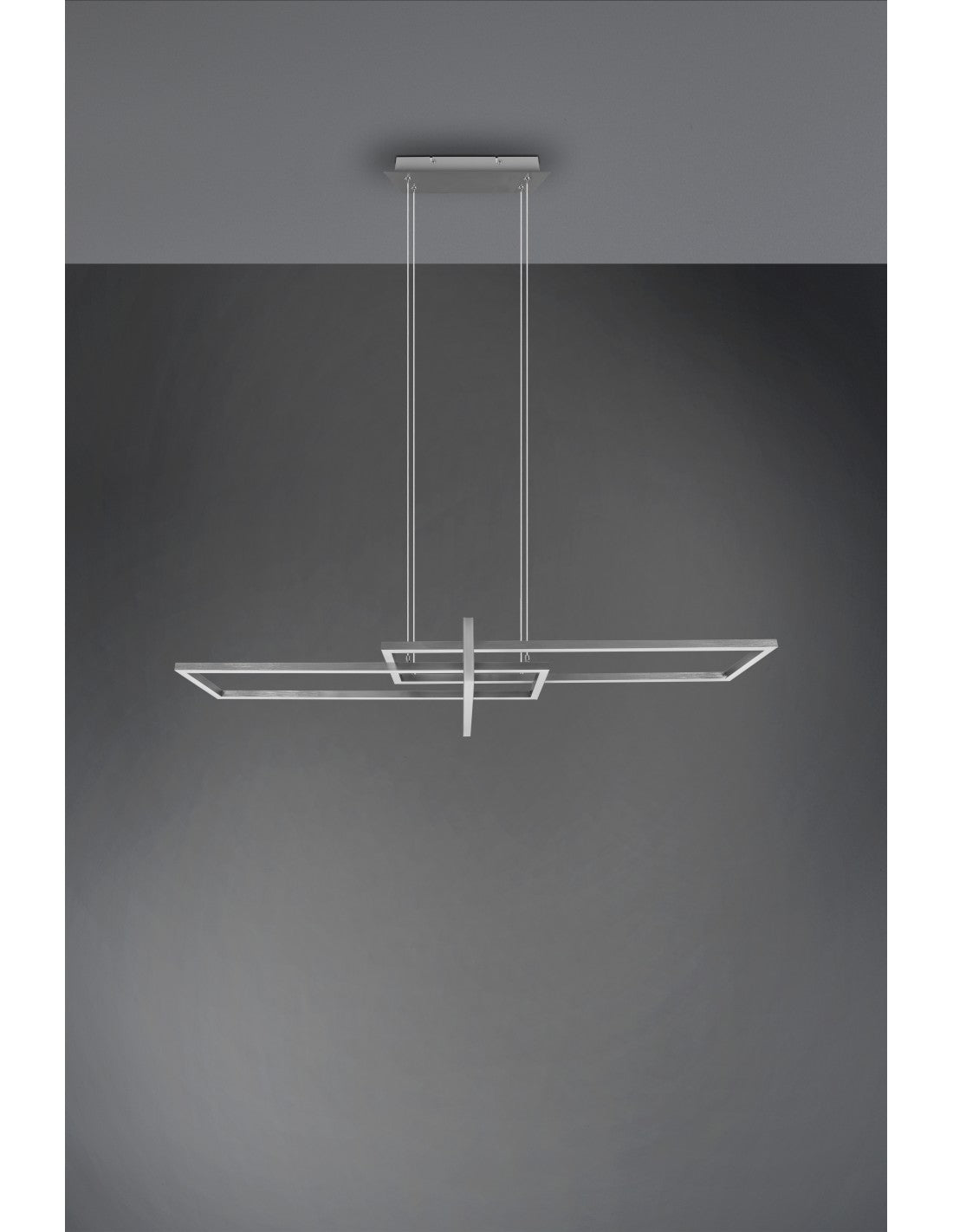 Sospensione Salinas 3 Rettangoli Led 34w Nichel L110 cm Dimmerabile Trio Lighting