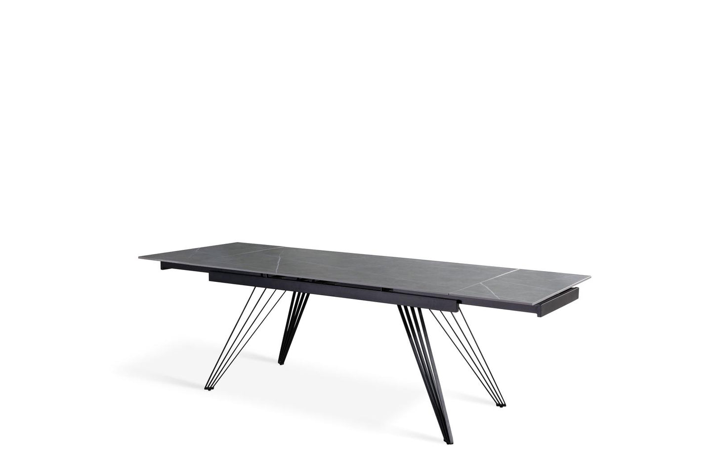 Tavolo allungabile grigio-negro opaco 90 cm x 160-240 cm cm H. 76 cm