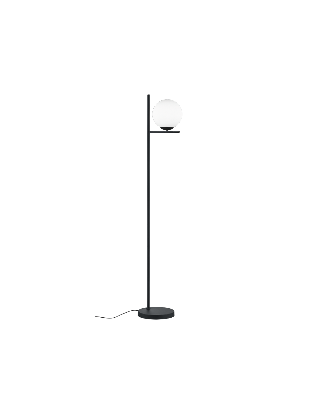 Piantana Nera Moderna Con Sfera Vetro H150 cm Pure Trio Lighting