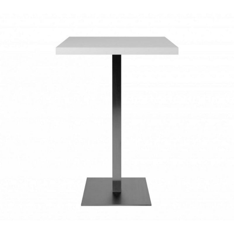 Tavolo alto Quadrato 105 cm piano bianco e base cromo cm 70x70xh.105