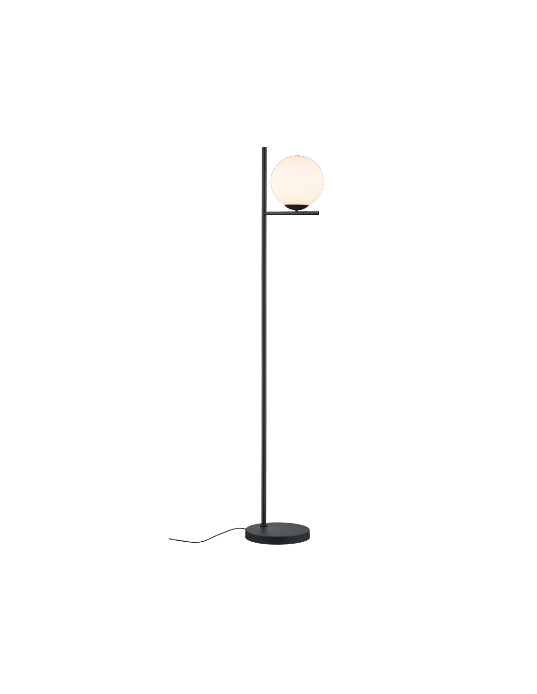 Piantana Nera Moderna Con Sfera Vetro H150 cm Pure Trio Lighting