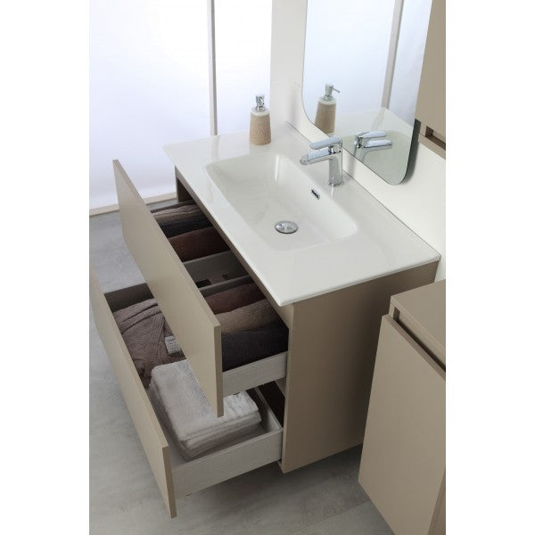Composizione Bagno due cassetti Tortora Linea Pastello 90x47x h60 cm
