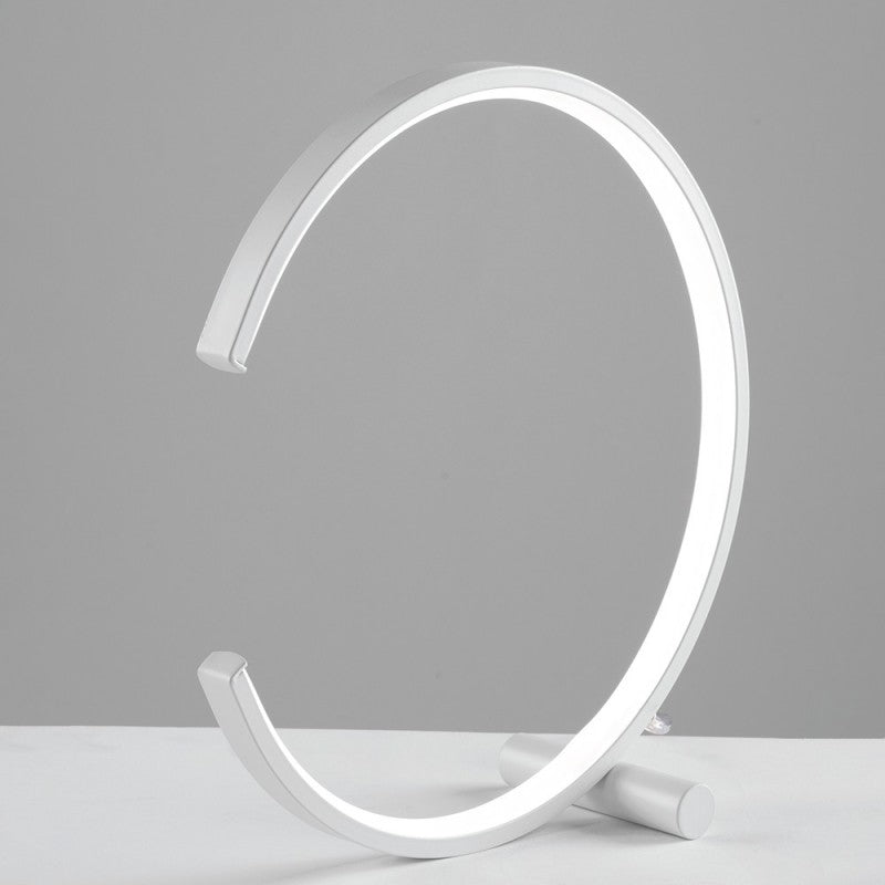 Lumetto in metallo e alluminio Bianco LED integrato 10x h30 cm