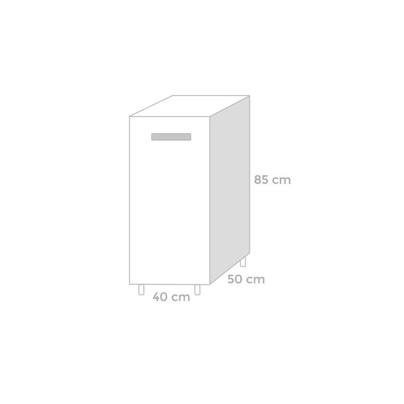 Mobile per cucina Bianco Frassinato 1 anta Cm 40x50xH 85