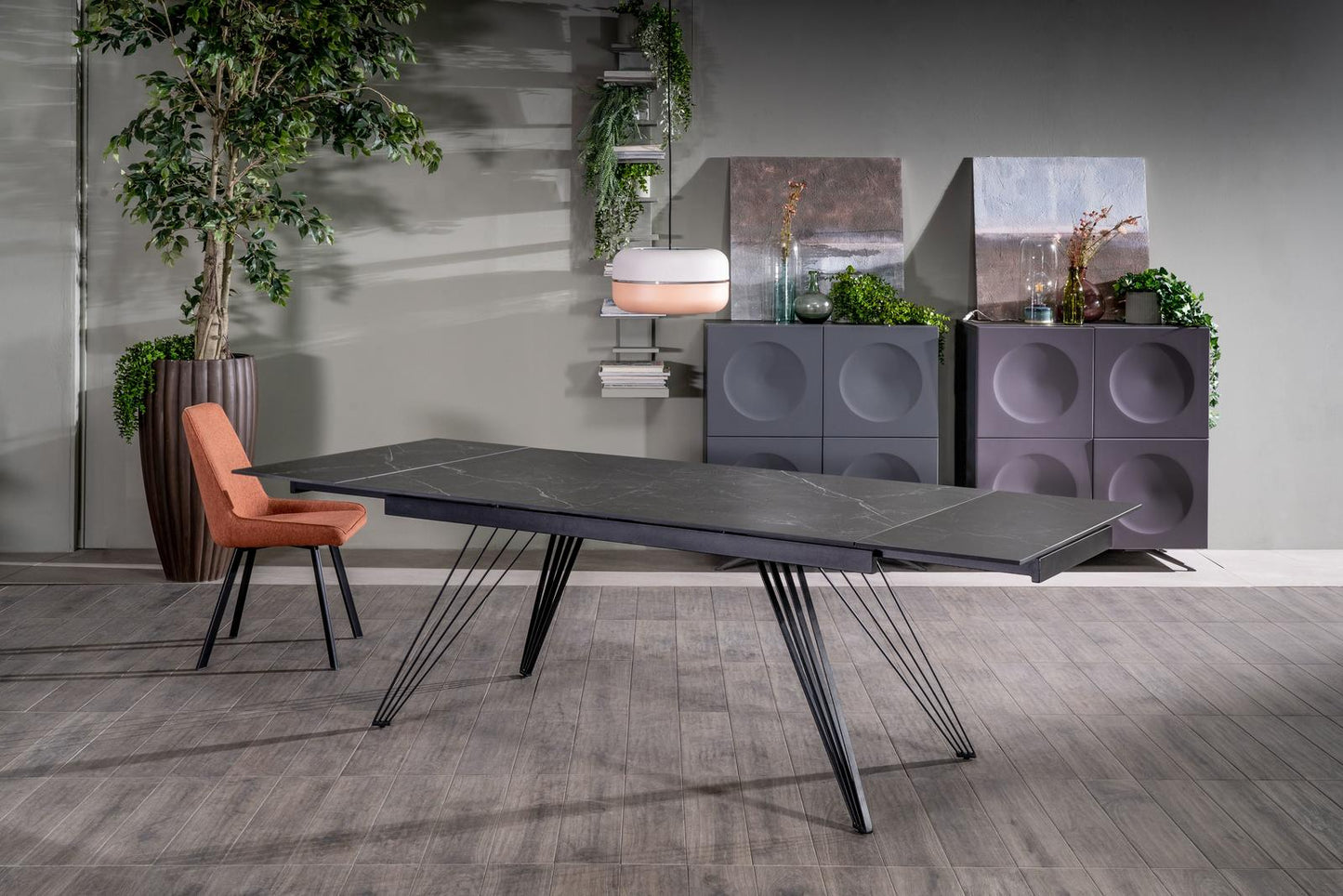 Tavolo allungabile nero opaco 90 cm x 160-240 cm cm H. 76 cm