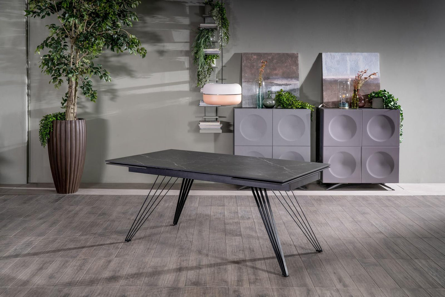 Tavolo allungabile nero opaco 90 cm x 160-240 cm cm H. 76 cm