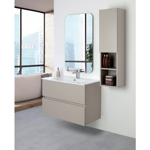 Composizione Bagno due cassetti Tortora Linea Pastello 90x47x h60 cm