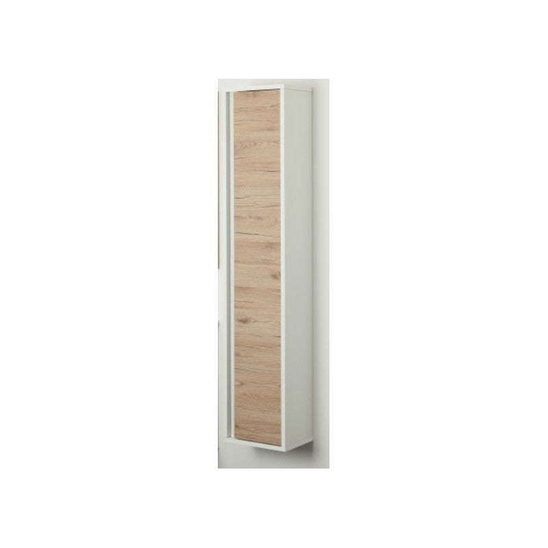 Pensile da Bagno anta Bianco-Rovere 30x24x150 cm