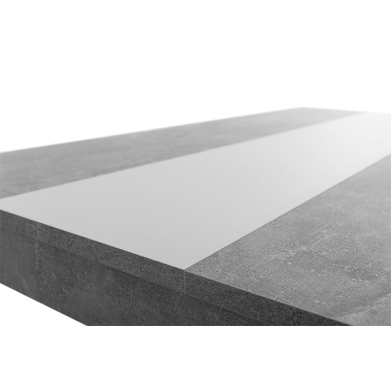 Tavolo da pranzo colore cemento inserto nero o bianco reversibile 138x80xh.74 cm
