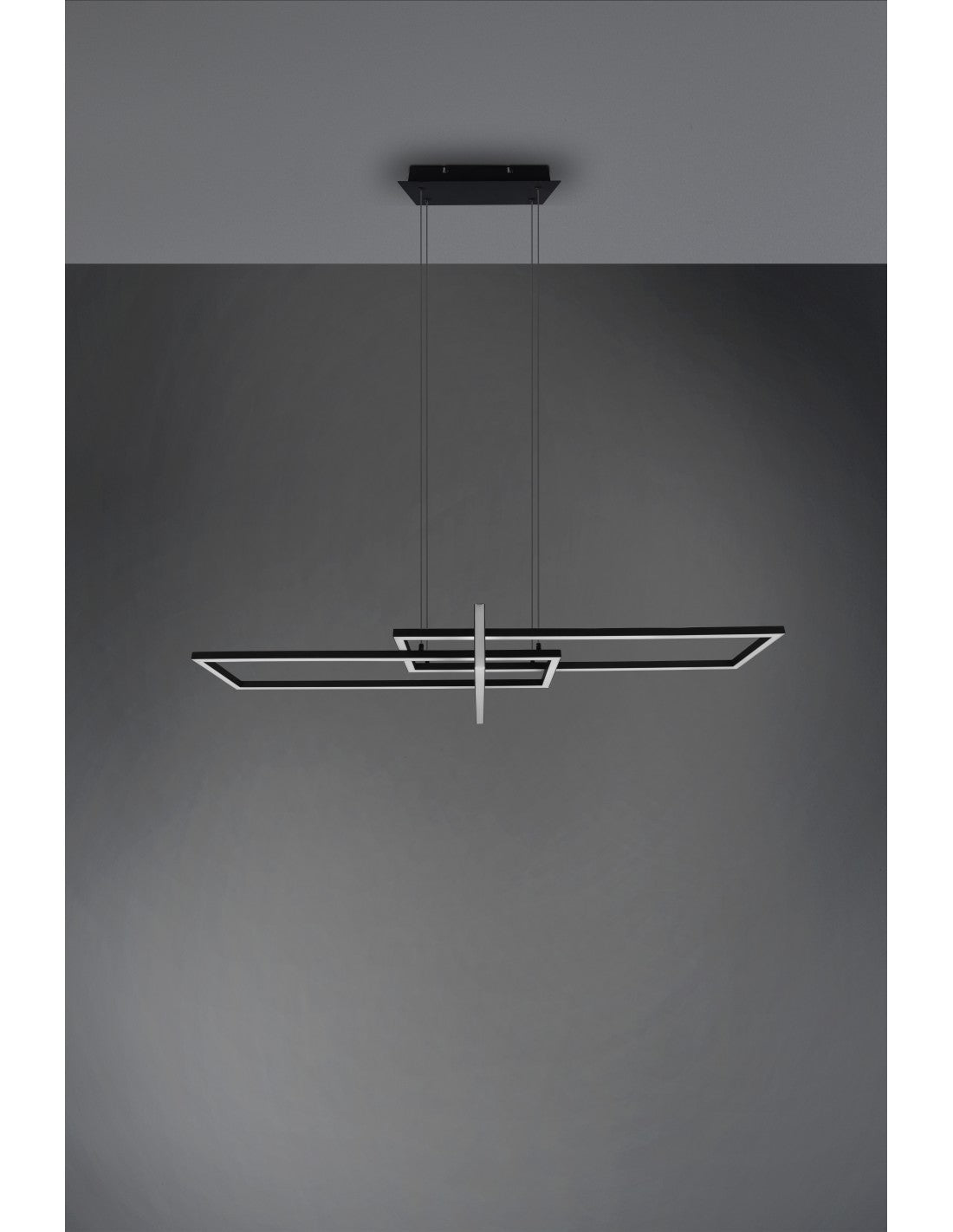 Sospensione Salinas 3 Rettangoli Led 34w Nero L110 cm Dimmerabile Trio Lighting