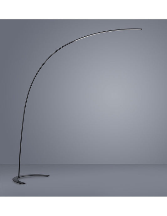 Piantana ad Arco Shanghai Led 18w Dimmerabile Nero Trio Lighting