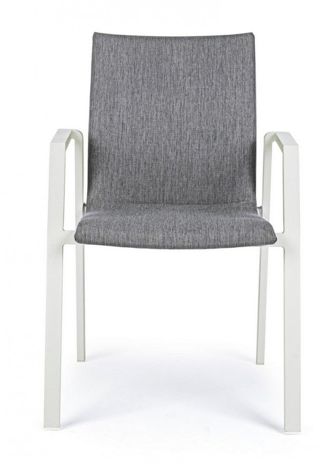 Sedia da giardino esterno bianco grigio impilabile