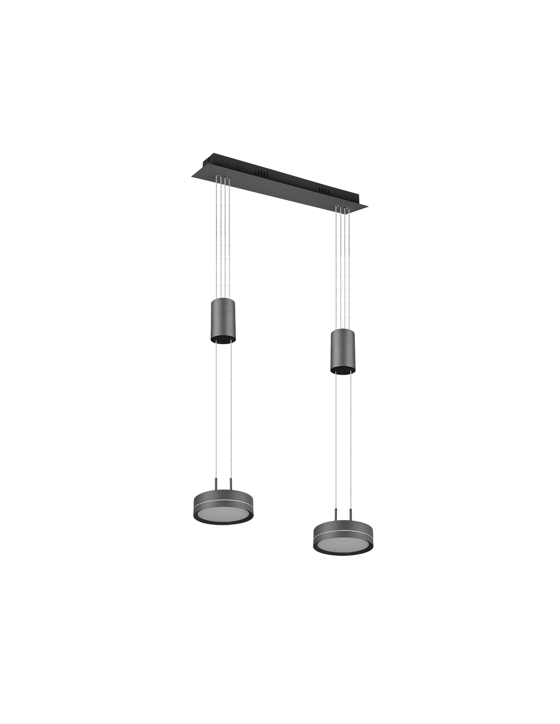Lampadario Isola Doppio Disco Led Sospeso Franklin Antracite Trio Lighting