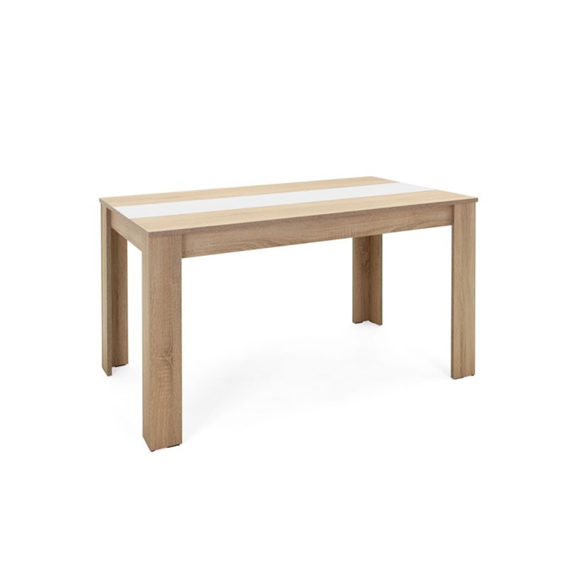 Tavolo da pranzo colore rovere inserto nero o bianco reversibile 138x80xh.74 cm