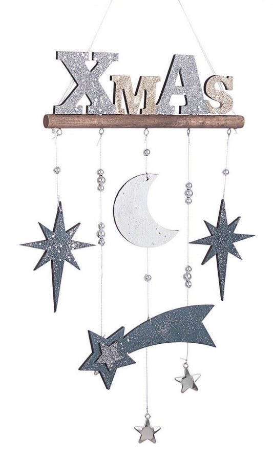 6x Pendaglio Darkness Scritta Xmas Antracit
