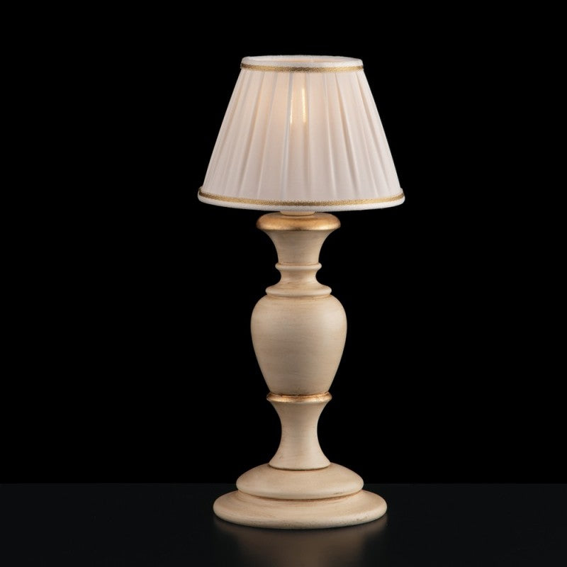 Lume legno e pasta di legno avorio e foglia oro 1 luce cm 36