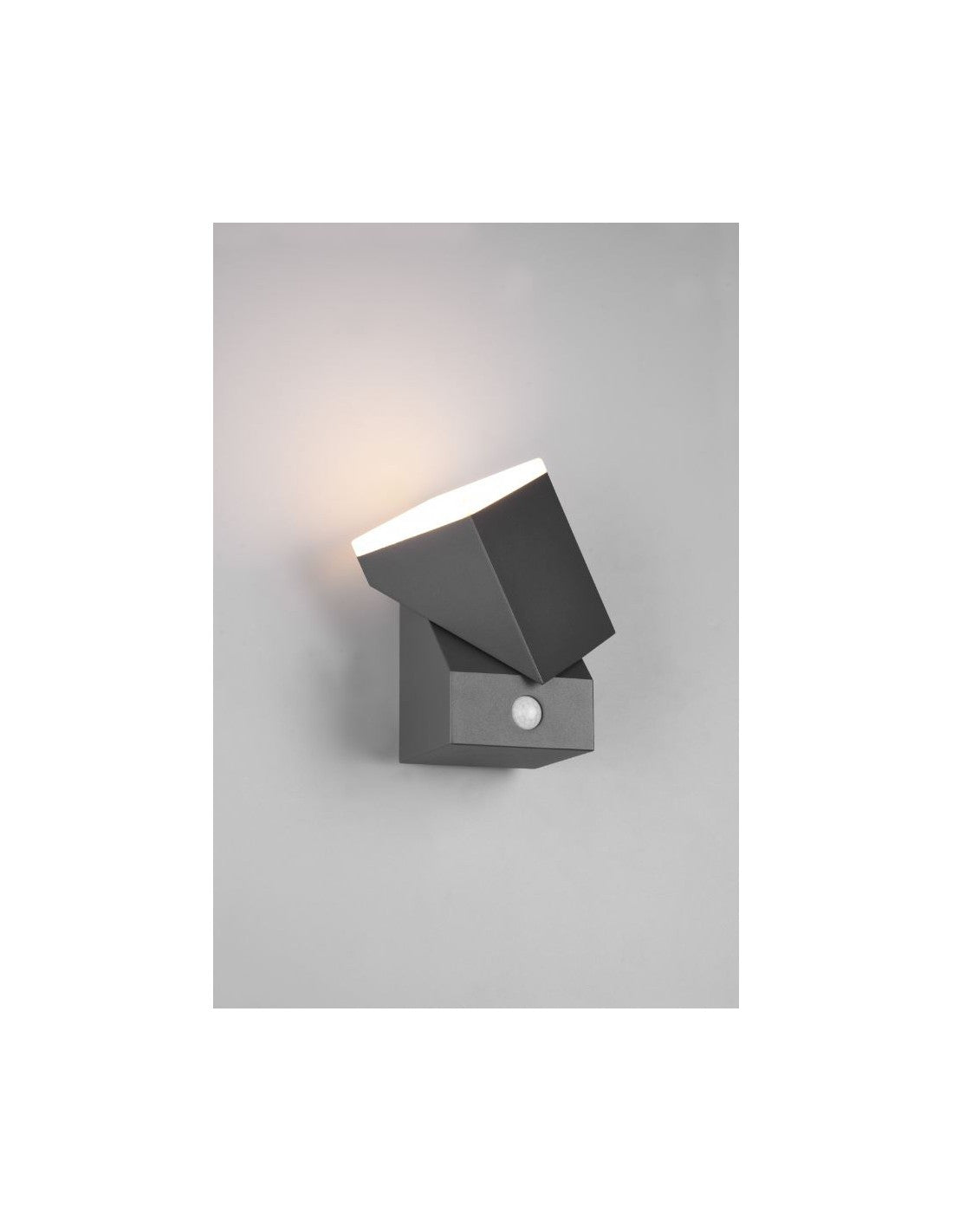 Applique Led Orientabile Avon Alluminio Antracite IP54 Sensore Movimento Trio Lighting