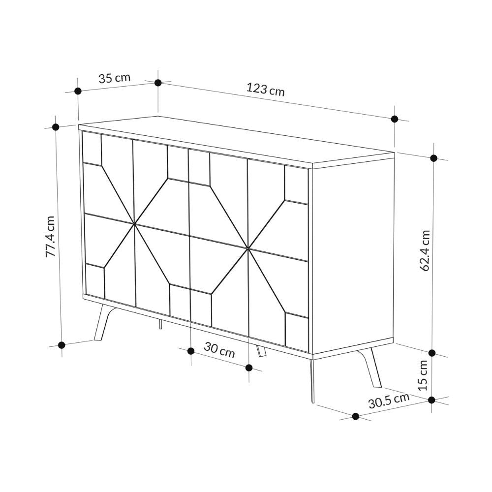 Madia Dune 2 ante colore tortora 123 cm