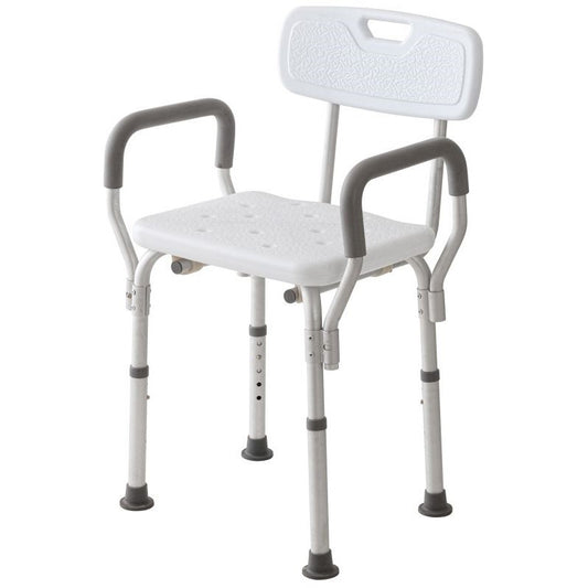Sedia in Alluminio per Doccia Bianco/Argento 51x44,5x h83 cm