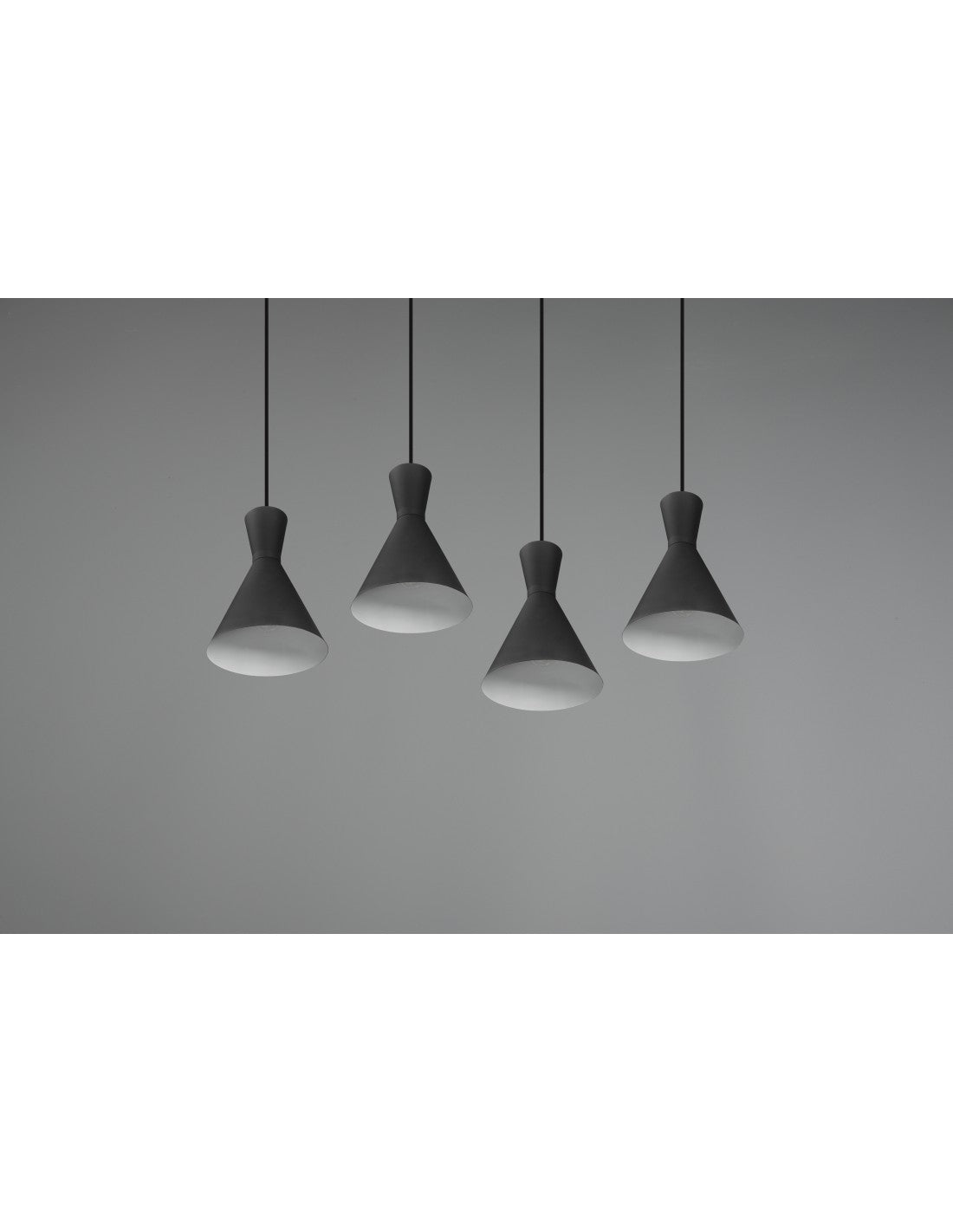Sospensione Lineare Enzo 4xE27 Nero Opaco Trio Lighting