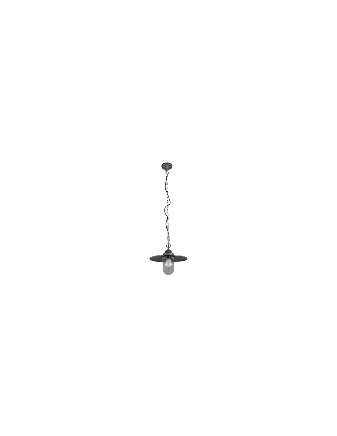 Sospensione 1xE27 Brenta Antracite Diffusore Vetro IP44 Trio Lighting
