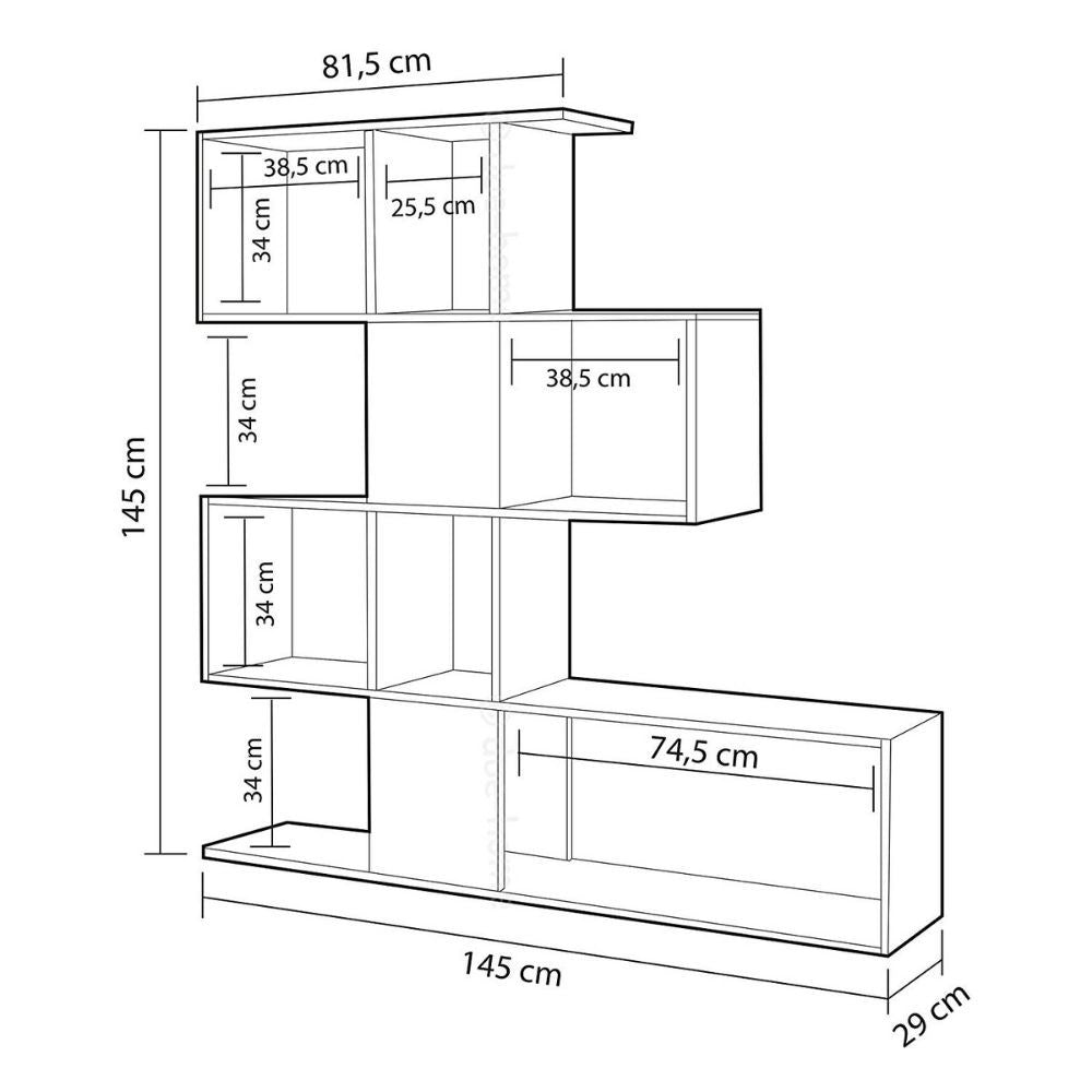 Libreria bifacciale Aktif 145x145x29 cm. grigio cemento