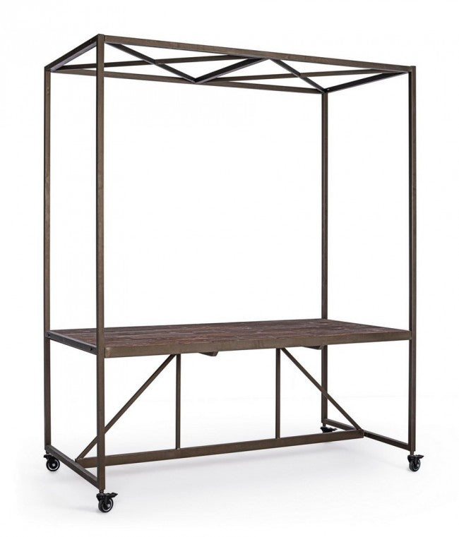 Tavolo industriale espositore con tetto 180x220h cm
