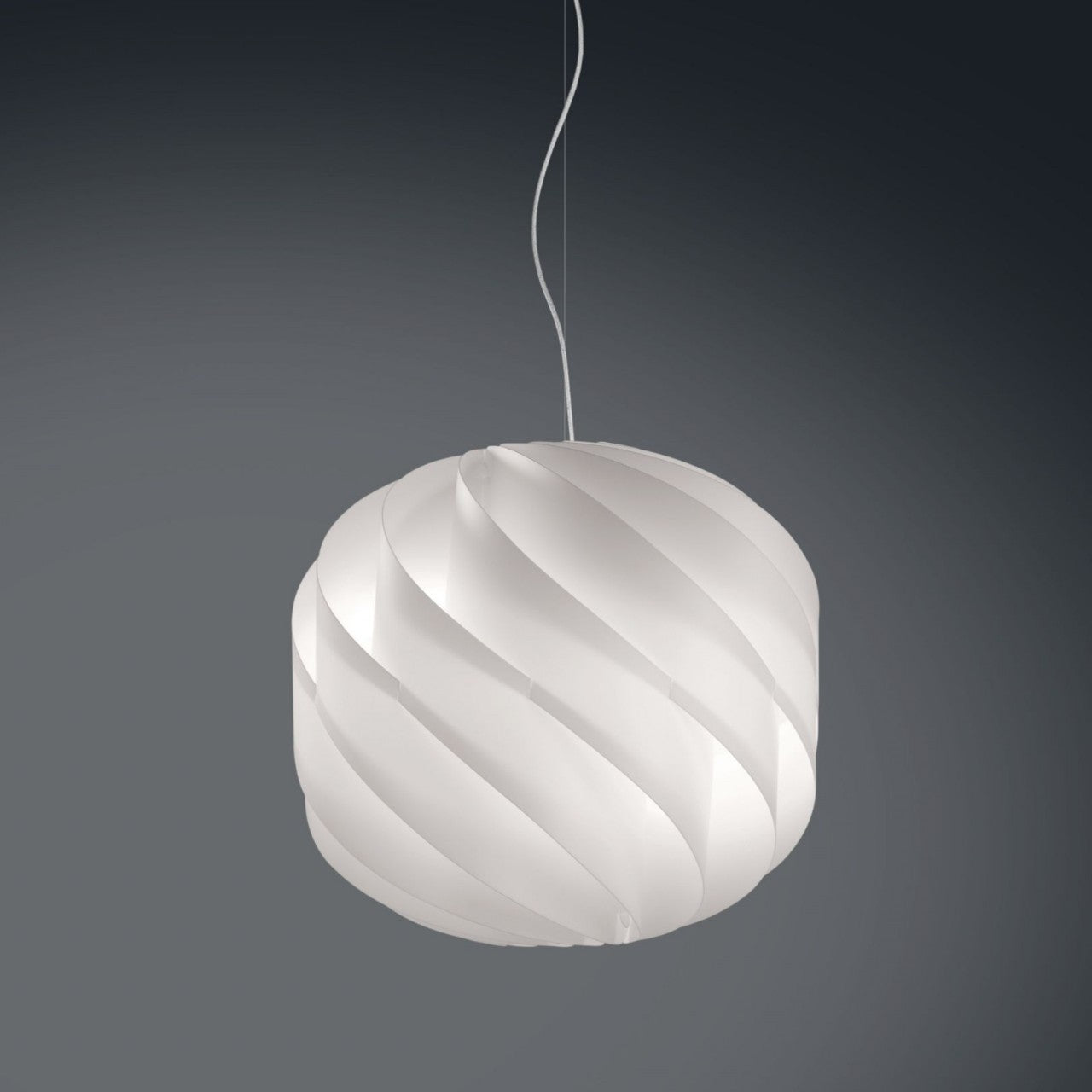 Sospensione 2 Luci Bianco in Metallo Cromato Cm. 55 x 52h