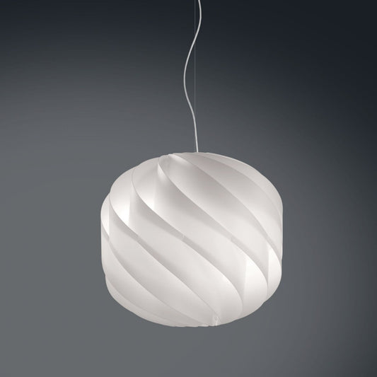 Sospensione 2 Luci Bianco in Metallo Cromato Cm. 55 x 52h