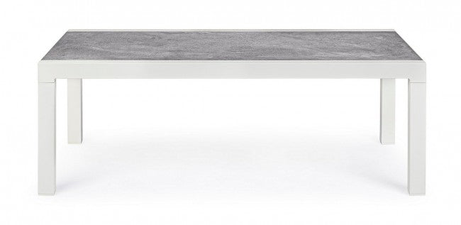 Tavolino per esterno in alluminio Bianco KLEDI LUNAR 120x70x h43 cm