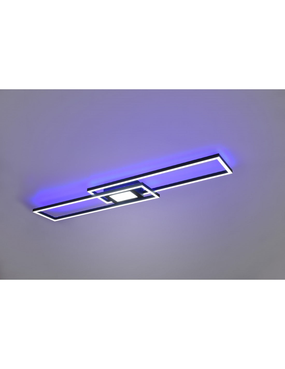 Lampadario Plafoniera Rettangoli Doppia Emissione Led Ganado Nero Trio Lighting