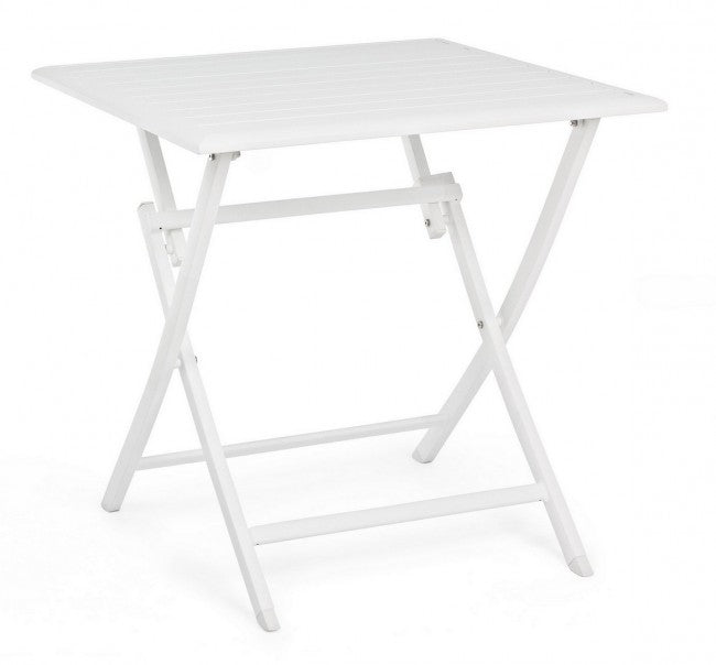 Tavolo da esterno pieghevole in alluminio Bianco ELIN 70x70x h71 cm