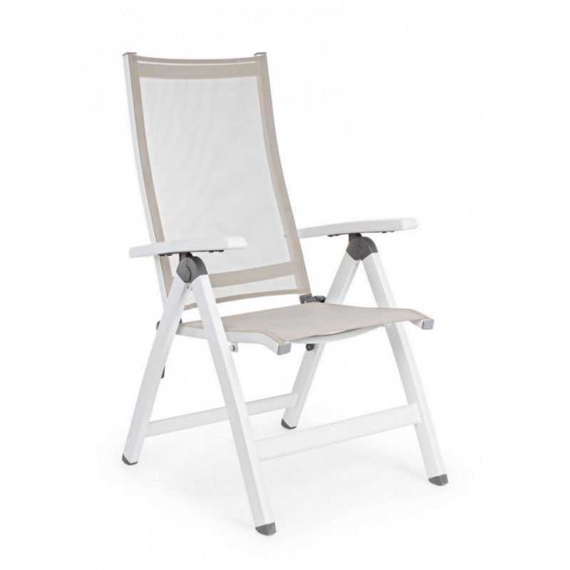 Poltrona per esterno Pieghevole CRUISE Bianco 59x71x h 113 cm