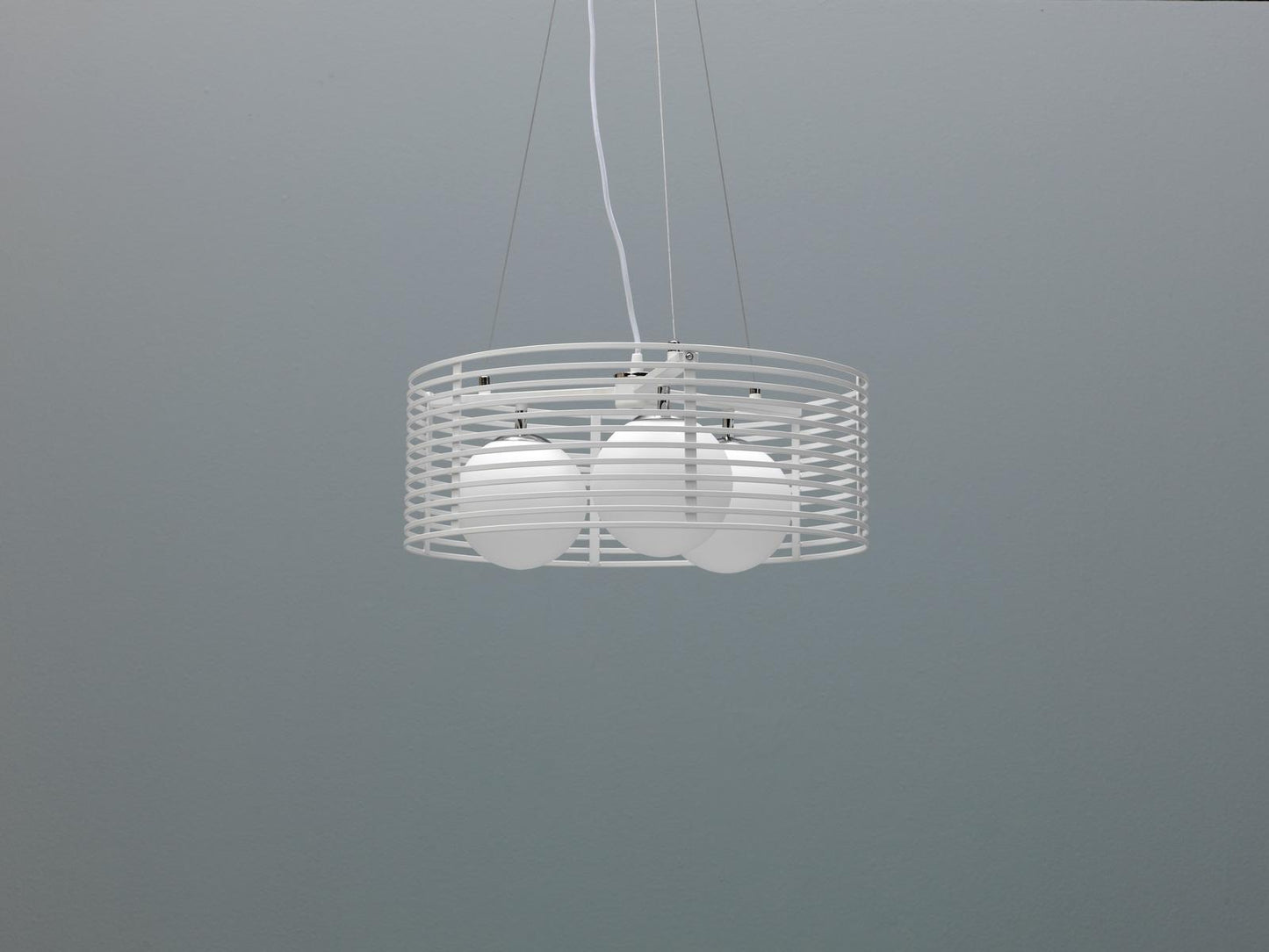 Lampada a sospensione in metallo con paralume bianco D50xD500x120h cm