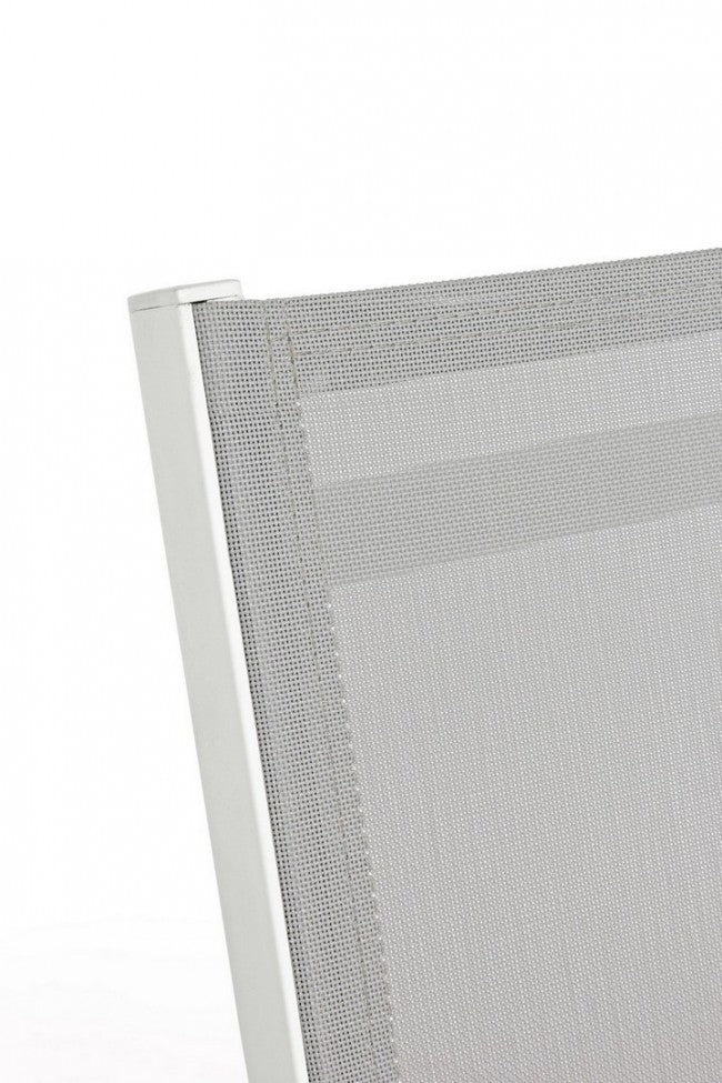 Sedia Per Esterno In Alluminio Bianco Grigio Elin 47X57X H88 Cm