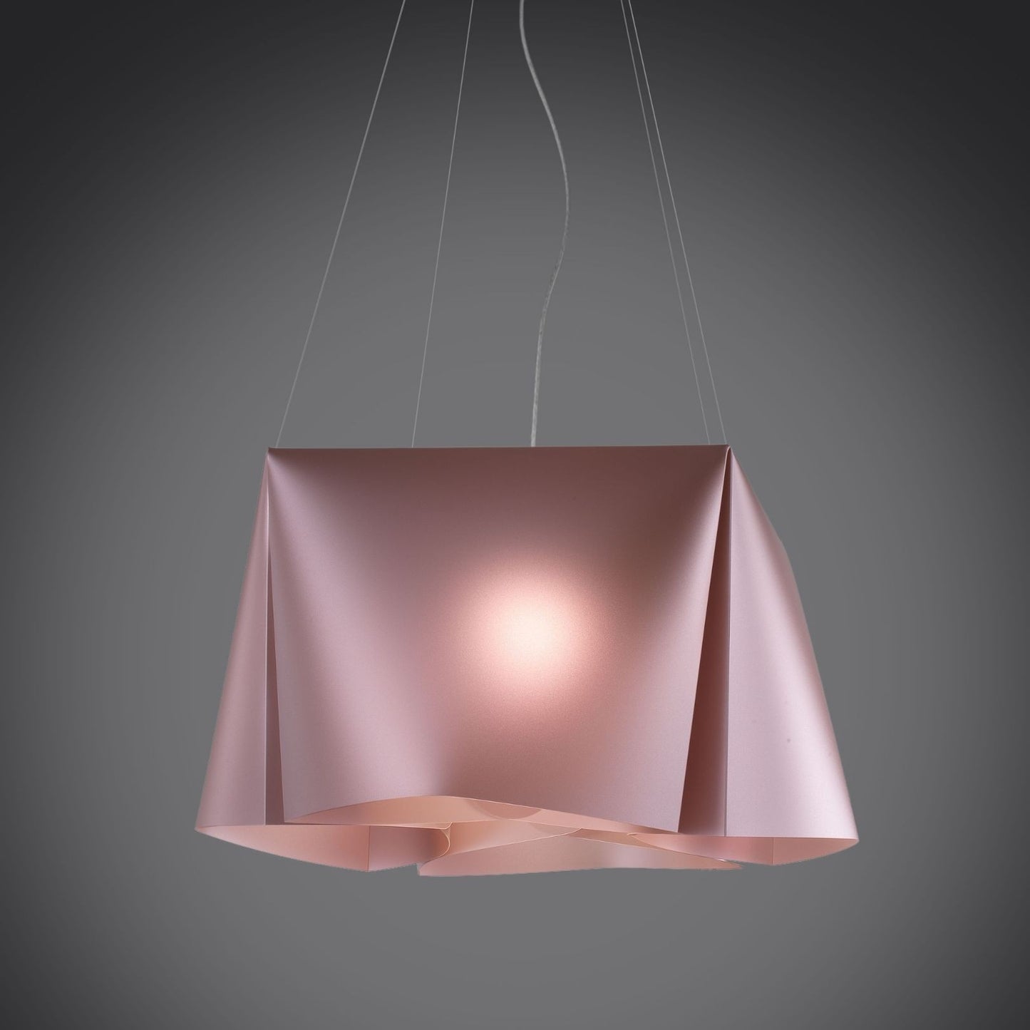 Sospensione 3 Luci Pink Metal in Metallo Cromato Cm. 59 x 31h