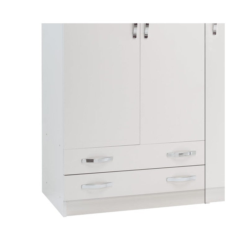 Armadio 3 ante con cassettiera  Bianco Frassinato Cm 135x52xH 210