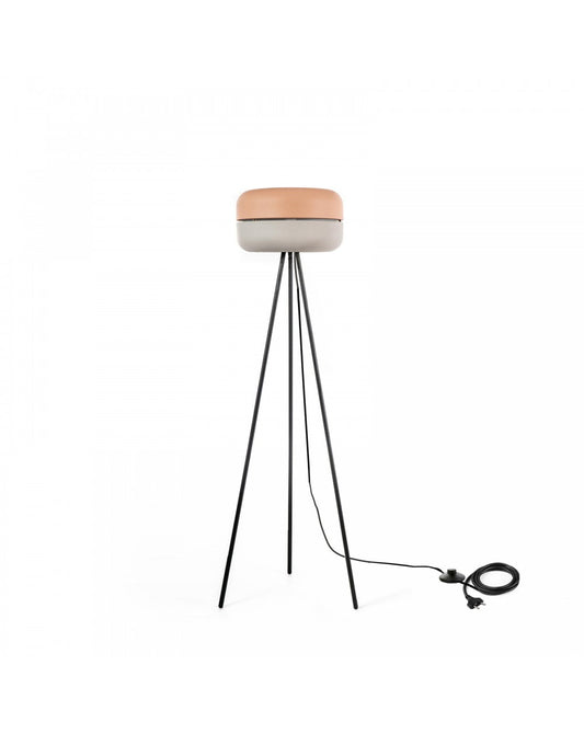Lampada da terra Idra in metallo rosa e grigio STS