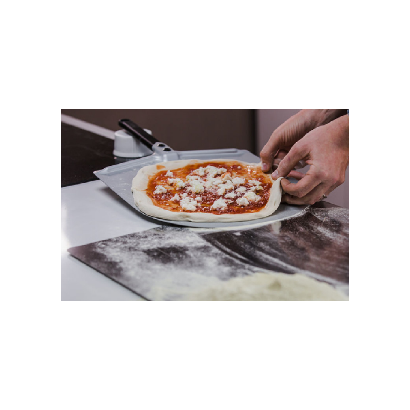 Pala per pizza in alluminio con manico corto - Gi.Metal 33 cm