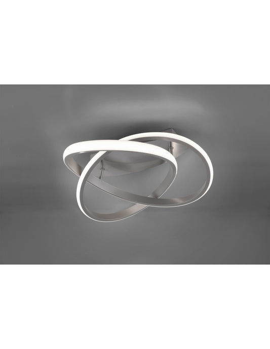 Plafoniera Course Nichel Spirale Led 18w Dimmerabile Ø45 cm Trio Lighting