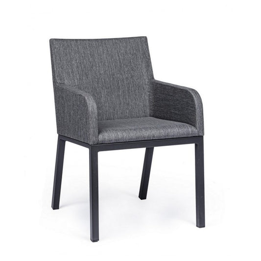 Sedia per esterno con braccioli  in tessuto Antracite OWEN JX55 55x62x h82 cm