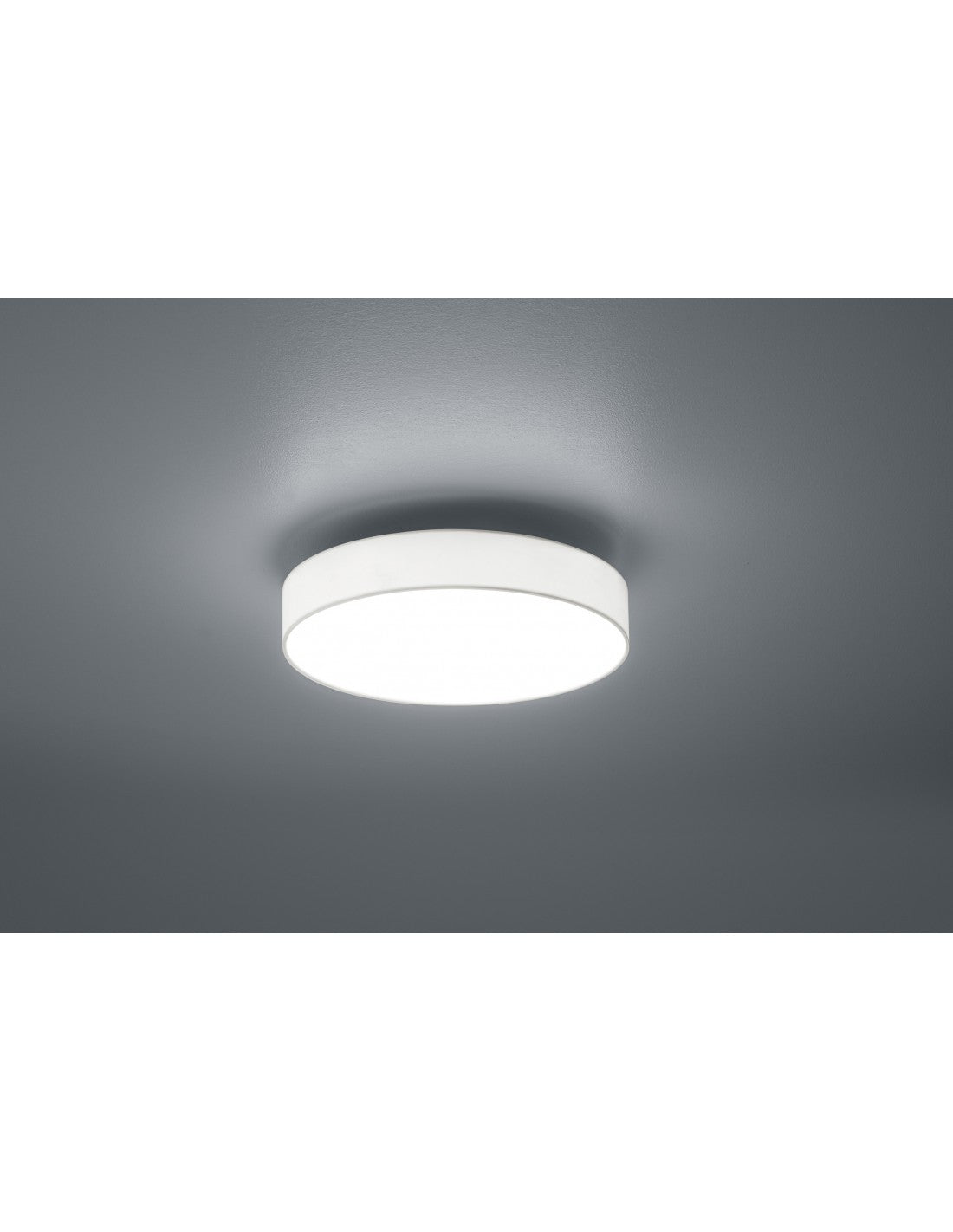 Plafoniera Led Dimmer Cambio Colore Paralume Tessuto Bianco Lugano Ø40 cm Trio Lighting