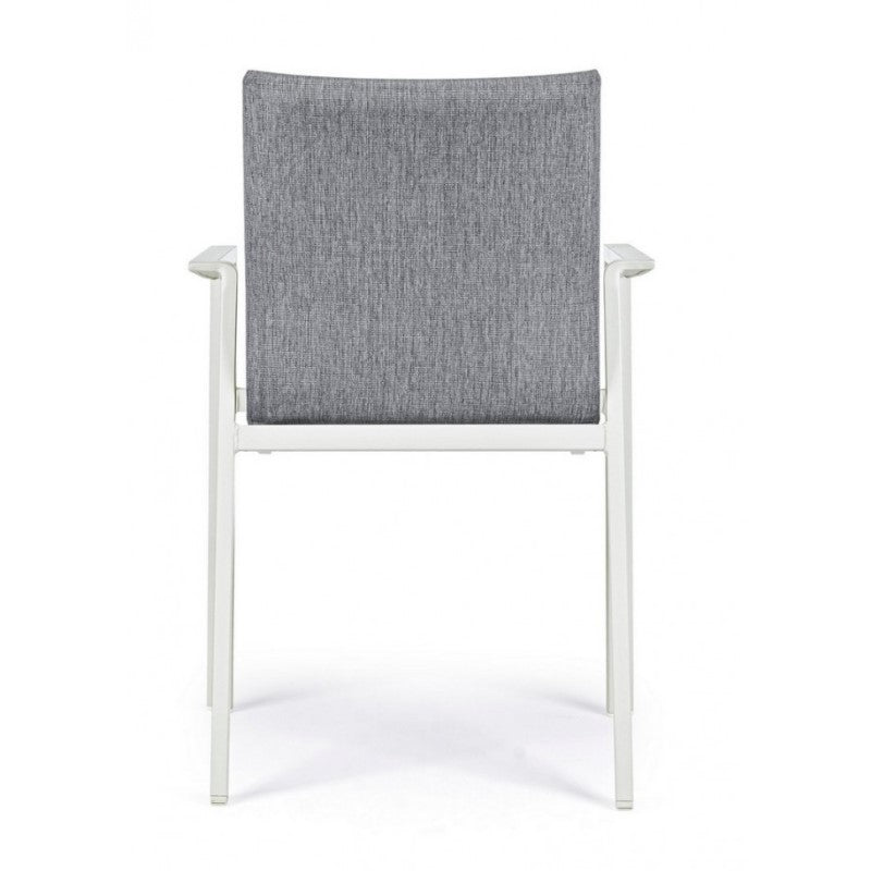 Sedia da giardino esterno bianco grigio impilabile