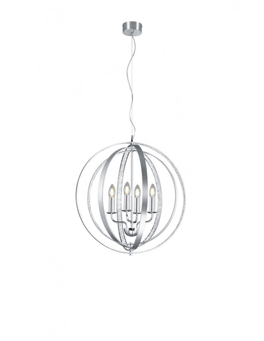 Sospensione 4 Luci Candela Cerchi Alluminio Trio Lighting