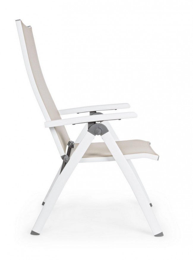 Poltrona per esterno Pieghevole CRUISE Bianco 59x71x h 113 cm