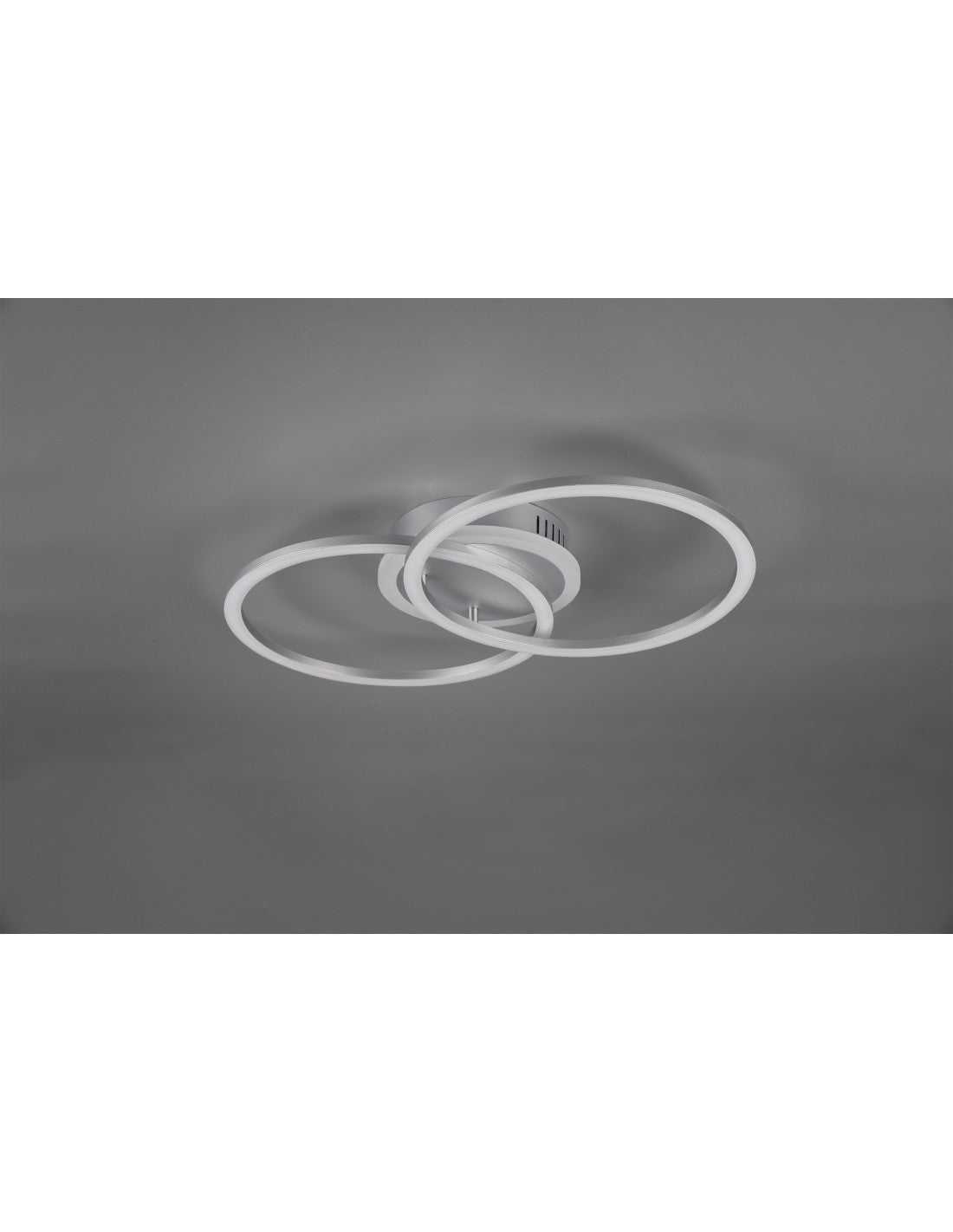 Plafoniera Venida Doppio Cerchio Alluminio Led 25w Dimmerabile L50 cm Trio Lighting
