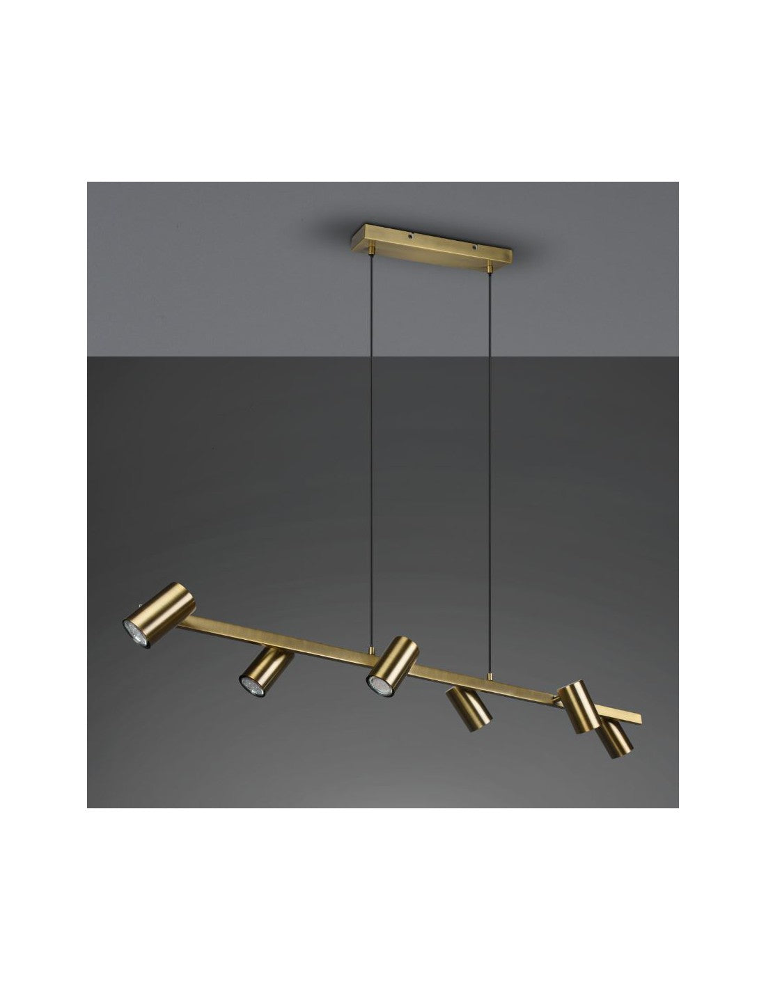 Lampadario 6 Faretti GU10 Orientabili Marley Ottone Invecchiato Trio Lighting